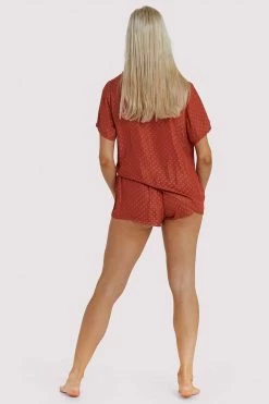 Wolf & Whistle Rust Spot Satin Pyjama Set Nightwear 11 Wolf & Whistle Rust Spot Satin Pyjama Set Nightwear