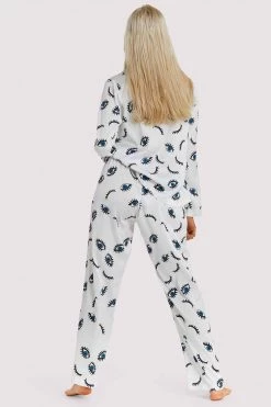 Wolf & Whistle Winking Eye Print Satin Pyjama Set 9 Wolf & Whistle Winking Eye Print Satin Pyjama Set