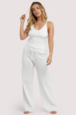 Wolf & Whistle Wolf & Whistle Lounge Ivory Knitted Rib Vest