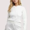 Wolf & Whistle Lounge Ivory Knitted Rib Cropped Hoodie Wolf & Whistle