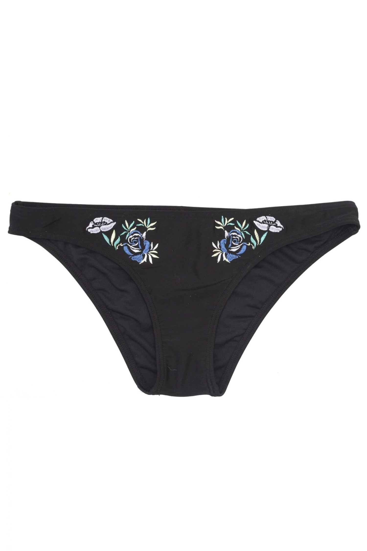 Wolf & Whistle Megan Black Embroidered Bikini Brief Swimwear 2 Wolf & Whistle Megan Black Embroidered Bikini Brief Swimwear