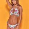 Wolf & Whistle Fleur White Floral Bunny Bow Bikini Top
