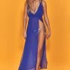 Swimwear Wolf & Whistle Karissa Cross Back Beach Dress Blue