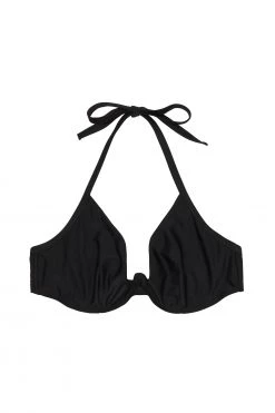Wolf & Whistle Swimwear Katya Black Exposed Cradle Bikini Top Curve