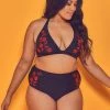 Wolf & Whistle Embroidered High Waist Bikini Brief Curve Knickers