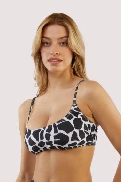 Wolf & Whistle Swimwear White Eco Giraffe Bikini Top