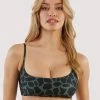 Wolf & Whistle Khaki Eco Giraffe Bikini Top Swimwear