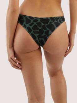 Wolf & Whistle Knickers Khaki Eco Giraffe Brazilian Brief