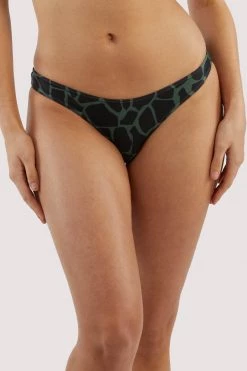 Wolf & Whistle Knickers Khaki Eco Giraffe Brazilian Brief