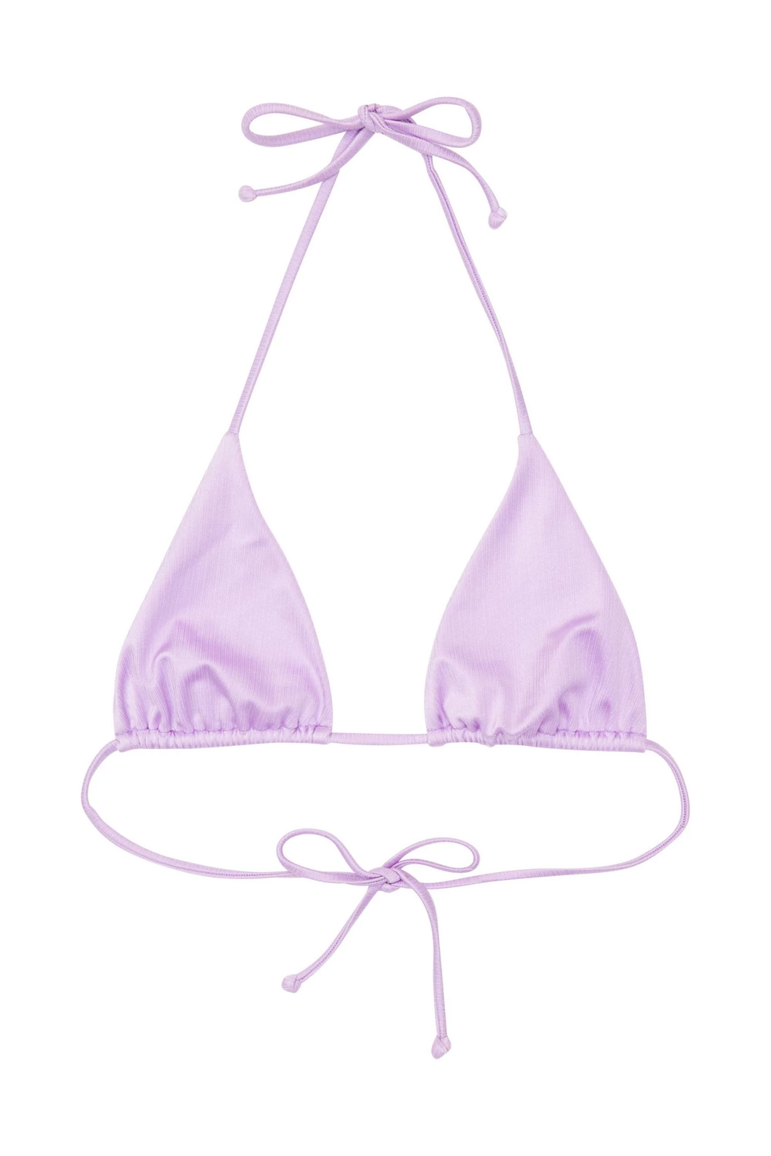 Wolf & Whistle Swimwear High Shine Triangle Top Lilac 2 Wolf & Whistle Swimwear High Shine Triangle Top Lilac