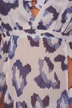 Wolf & Whistle Blue Leopard Beach Dress Swimwear 11 Wolf & Whistle Blue Leopard Beach Dress Swimwear