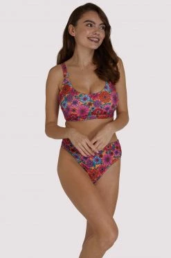 Wolf & Whistle Scarlett Floral Fuller Bust Crop Bikini Top Swimwear