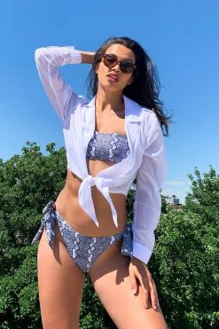 Luxe Palm Tie Front Beach Shirt Swimwear 14 Luxe Palm Tie Front Beach Shirt Swimwear