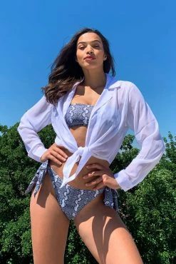 Luxe Palm Tie Front Beach Shirt Swimwear 15 Luxe Palm Tie Front Beach Shirt Swimwear