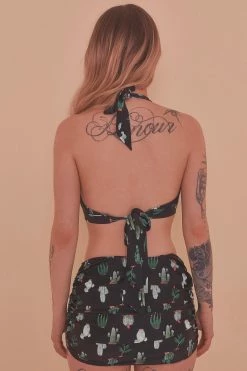 Collectif X Playful Promises Cactus Ruched Triangle Bikini Top Swimwear