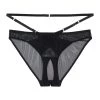 Playful Promises Eddie Black Crossover Wrap Crotchless Brazilian Brief Knickers
