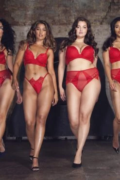 Playful Promises Melina Red Longline Plunge Bra Bras