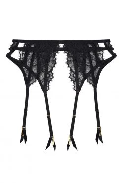 Wolf & Whistle Fleur Black Caged Lace Suspender Suspenders