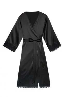 FFFB X PP Enyo Black Applique Lace & Satin Robe 11 FFFB X PP Enyo Black Applique Lace & Satin Robe