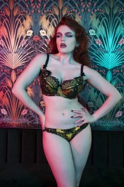 Playful Promises Knickers Jaquelina Mustard Contrast Brazilian Brief Core