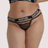 Hustler Branded Black Lace Curve Thong Outlet