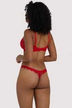 Deja Day Knickers Rosalyn Red Lace Thong 17 Deja Day Knickers Rosalyn Red Lace Thong