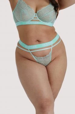 Hustler Branded Mint Curve Lace Bra Everyday Lingerie