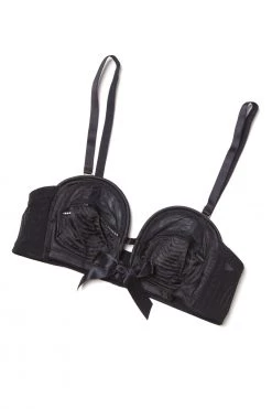 Bettie Page Lingerie Black Overwire Bra A - DD/E