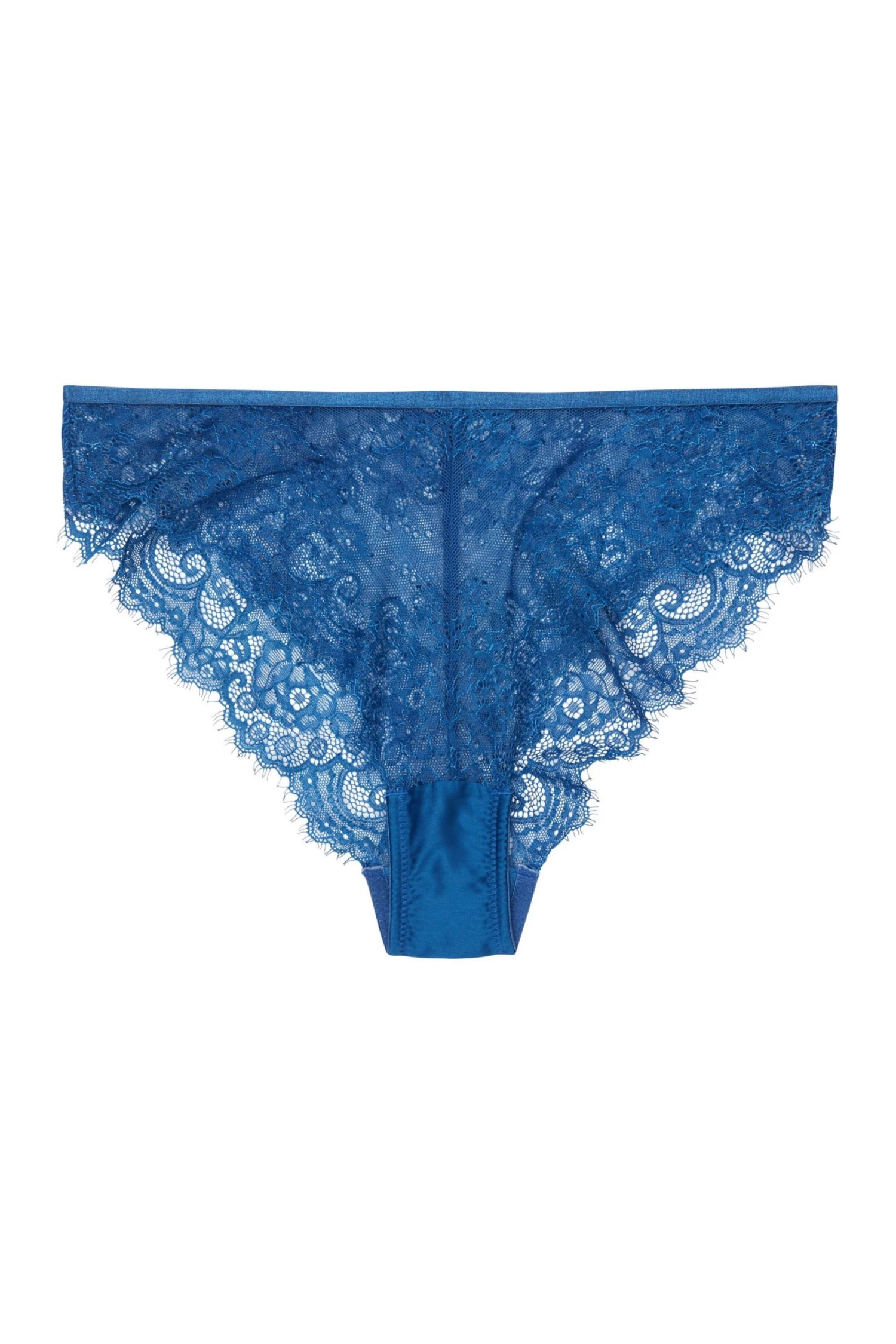Wolf & Whistle Millie Eyelash Lace Brief Blue 2 Wolf & Whistle Millie Eyelash Lace Brief Blue