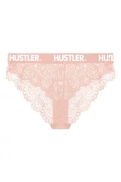 Hustler Branded Lace Baby Pink Brief