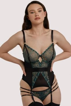 Playful Promises Dakota Green & Gold Snake Basque New In