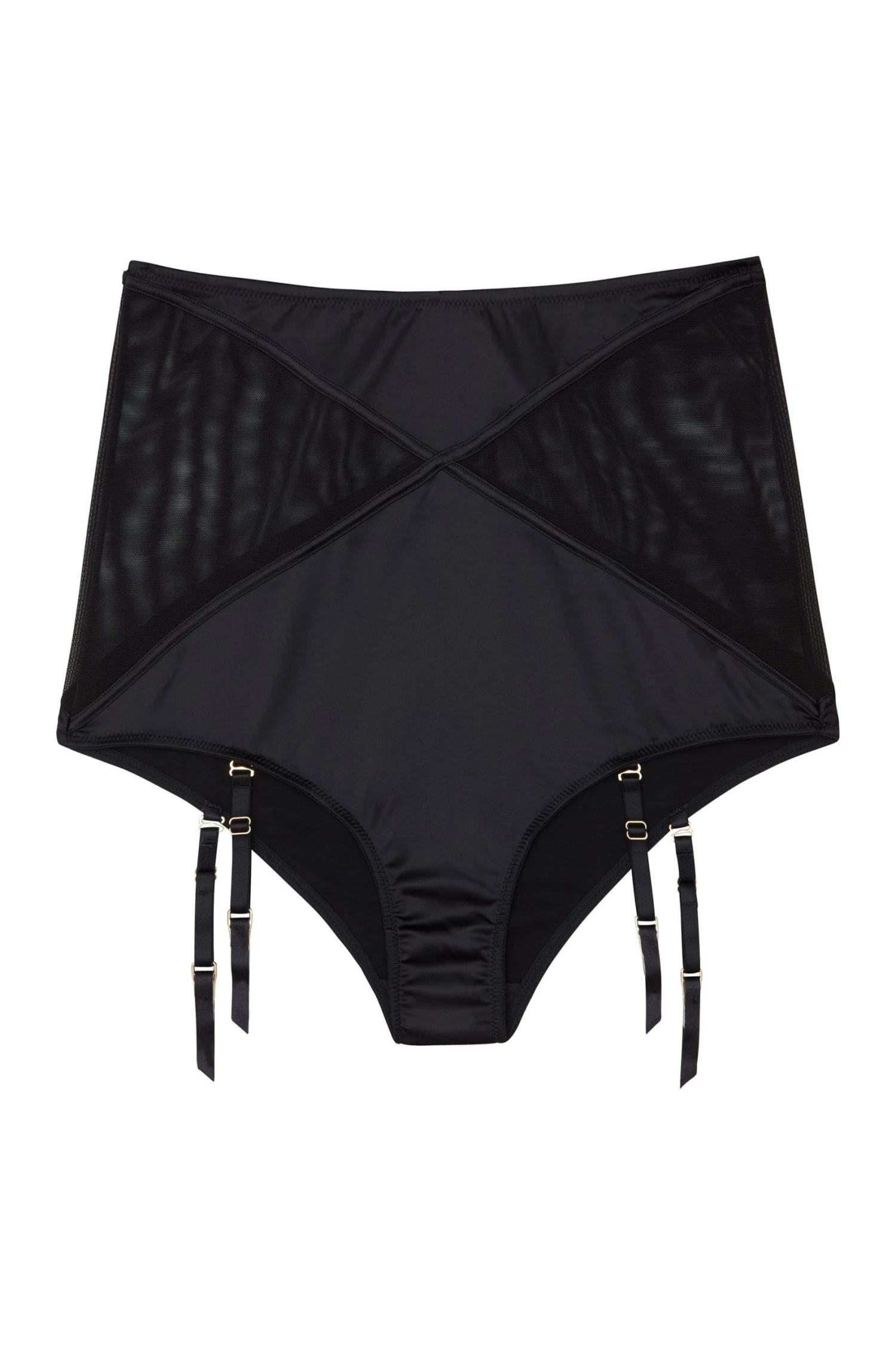 Playful Promises Knickers Aurora Black Mesh & Satin High Waist Brief 5 Playful Promises Knickers Aurora Black Mesh & Satin High Waist Brief