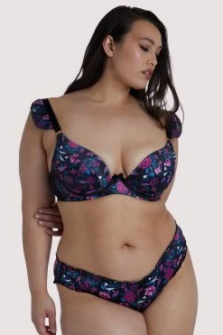 Playful Promises Bras Noriko Crane Print Plunge Bra 25 Playful Promises Bras Noriko Crane Print Plunge Bra