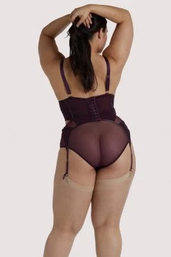 Hustler Kelly Wine PVC Soft Cup Curve Basque Basques & Corsets