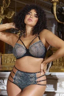 Playful Promises New In Dakota Green & Gold Snake High Waist Brief