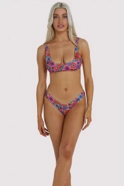 Wolf & Whistle Swimwear Scarlett Floral Crop Bikini Top
