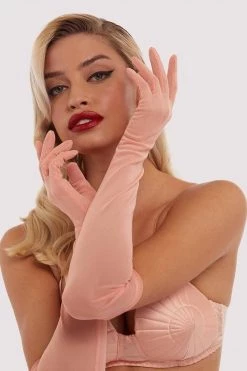 Bettie Page Lingerie Peach Gloves