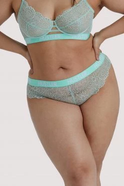 Hustler Branded Mint Curve Lace Brief Everyday Lingerie