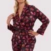 Bettie Page Lingerie Kiss Print Tie PJ Top And Bottom