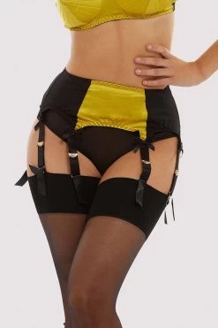 Bettie Page Lingerie Classic Suspender Belt Chartreuse Free Sexy Summer Brief