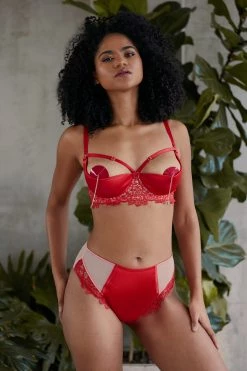 Playful Promises Anaise Red Quarter Cup Bra New In
