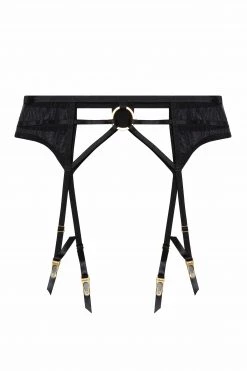 Hustler Sierra Black Gold Ring Suspender