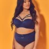 Wolf & Whistle Navy Belted Bikini Brief Curve Knickers