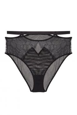 Playful Promises Khloe Black Floral Highwaist Brief