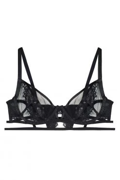 Wolf & Whistle New In Bras Fleur Black Caged Lace Bra