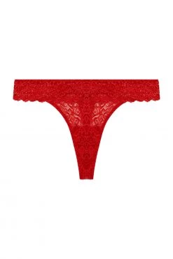 Wolf & Whistle Ariana Red Everyday Lace Thong Knickers
