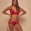 Wolf & Whistle Megan Red Tulle And Lace Bra B - G