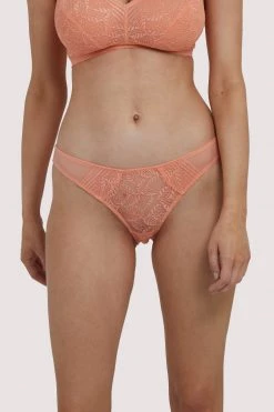 Deja Day Emma Coral Brazilian Lace Brief Knickers
