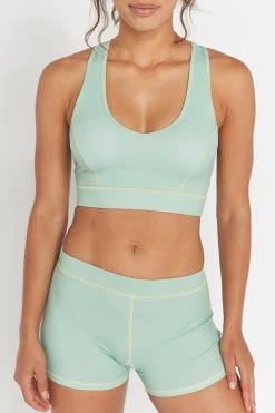 Wolf & Whistle Green Double Strap Back Sports Bra Activewear