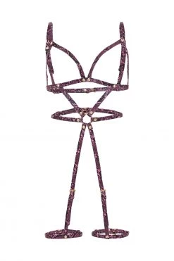 Regalia Open Cup Leg Cuff Harness Purple Snake New In Accessories